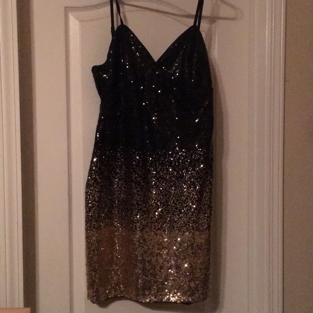 GUESS black and gold dress
